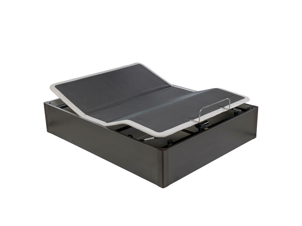 Canapé abatible de madera con base tapizada articulada de color wengué ERGODES WENGUE